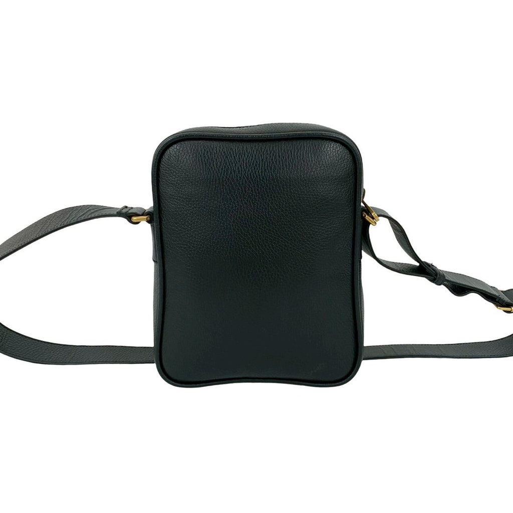 Gucci Black Green Red Color Leather Messenger Bag Pochette Shoulder Bag (Pre-Owned)