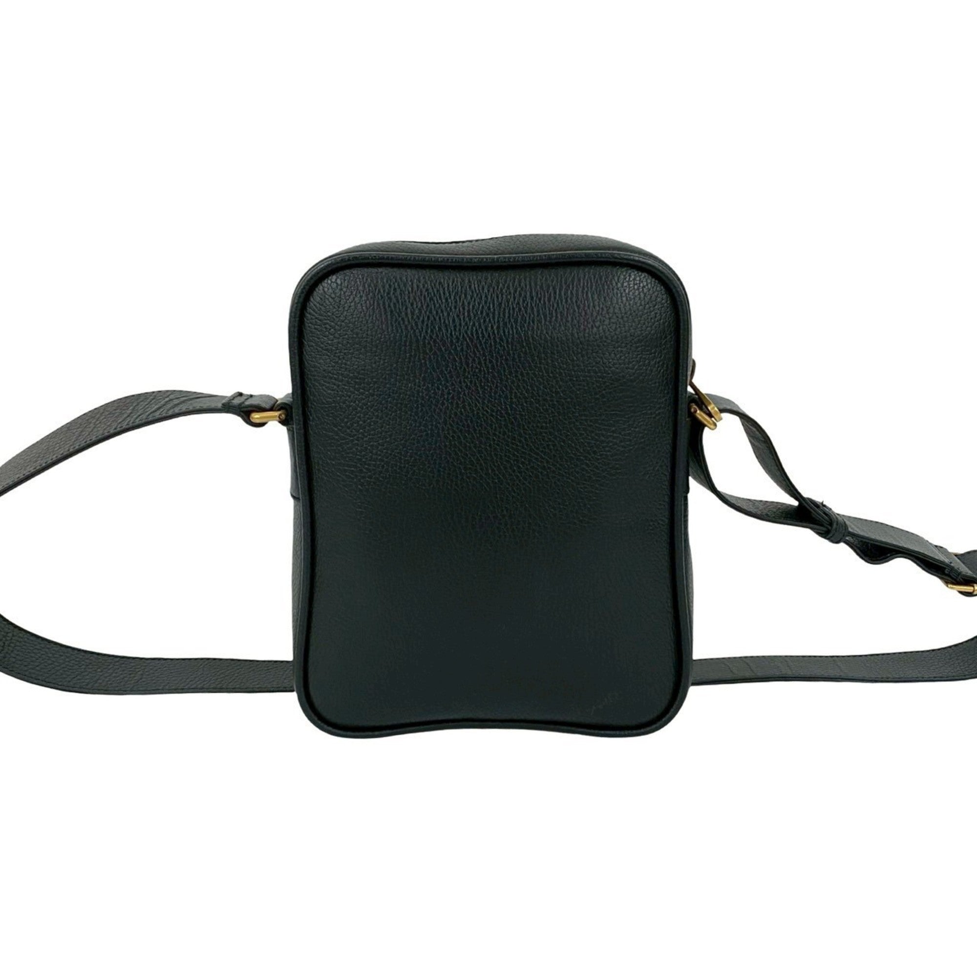 Gucci Black Green Red Color Leather Messenger Bag Pochette Shoulder Bag (Pre-Owned)