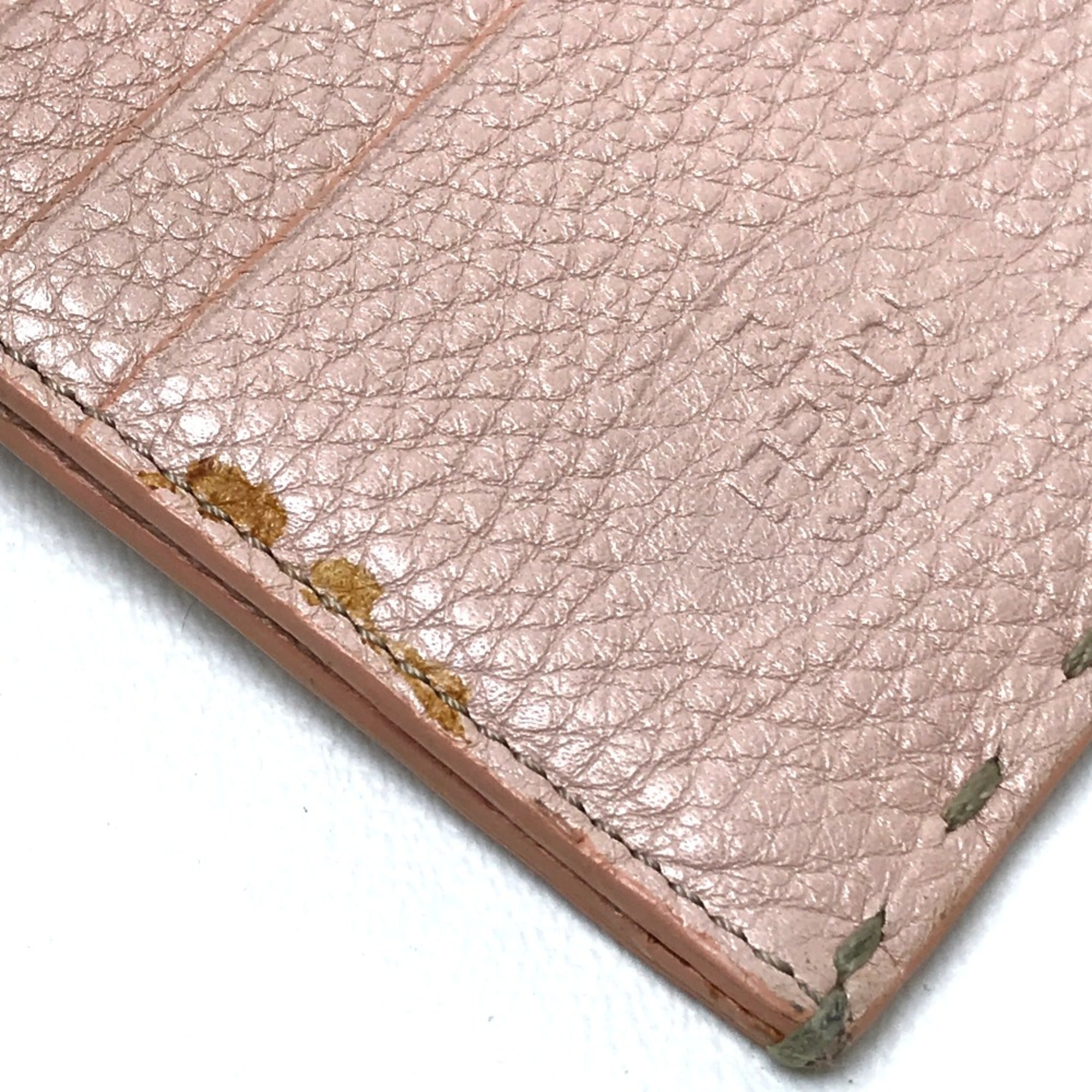 Fendi Pink Leather Long Wallet (Bi-Fold) (Pre-Owned)