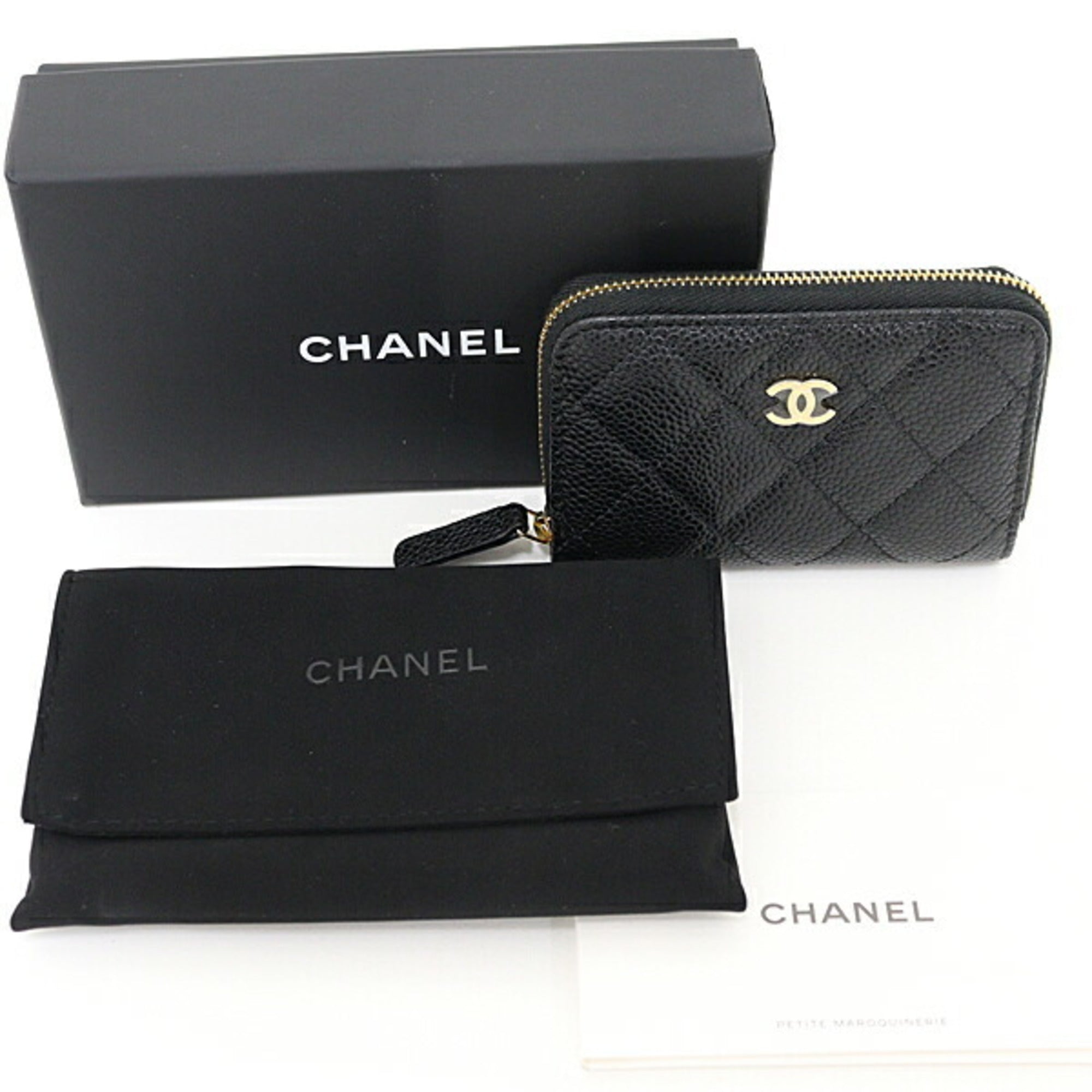 Chanel Black Leather Coin Purse/Coin Case (Pre-Owned)