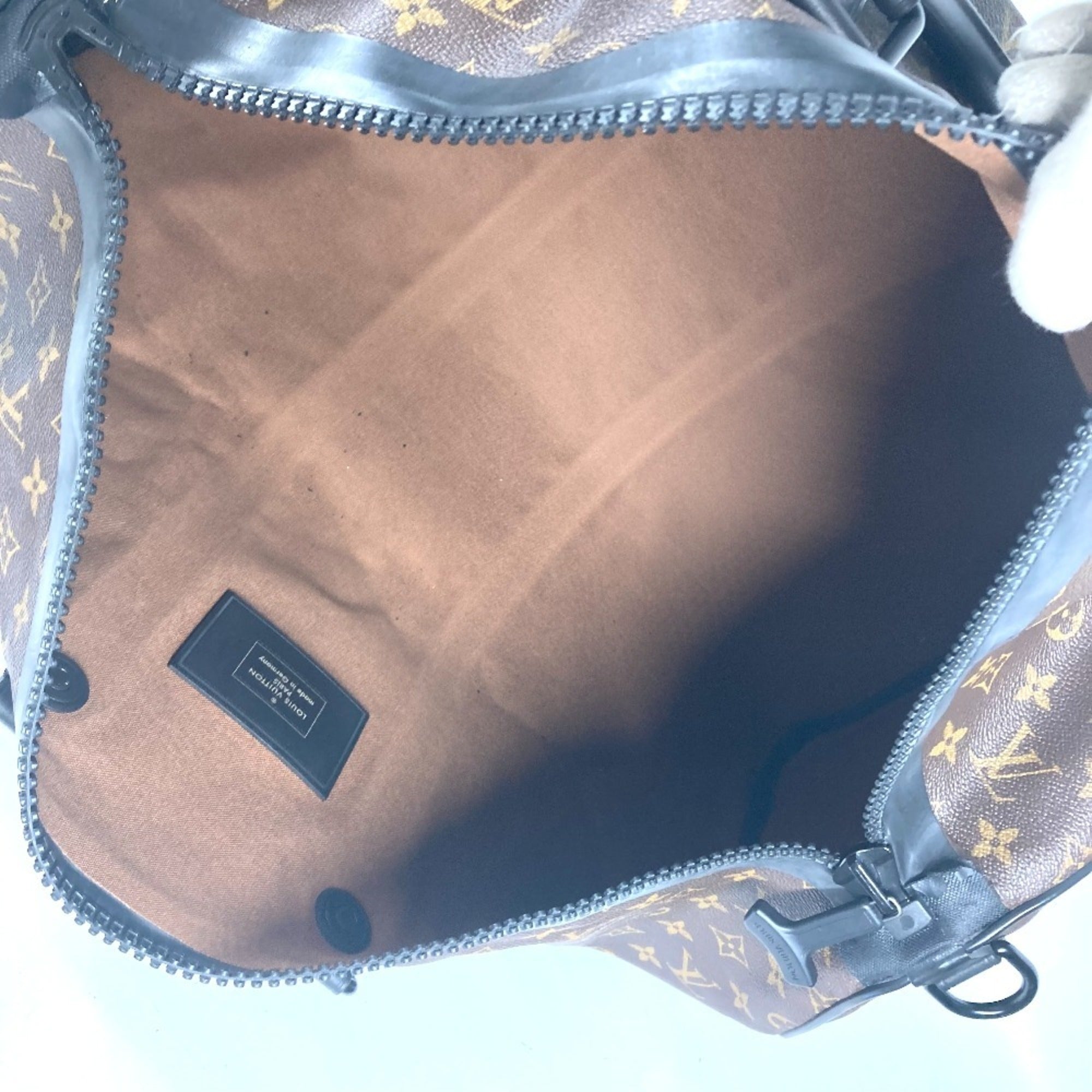 Louis Vuitton Black Brown Monogram Canvas Boston Bag (Pre-Owned)