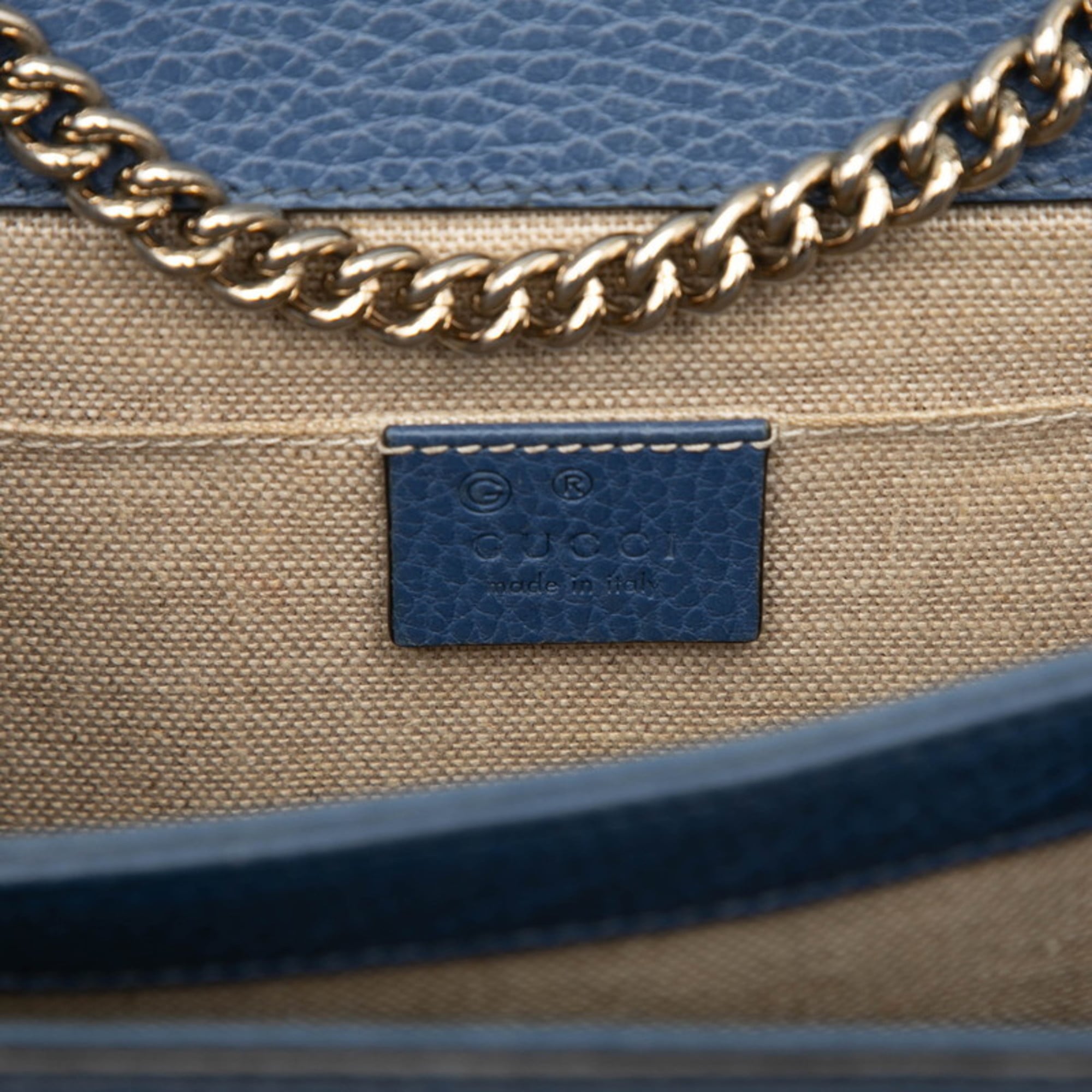 Gucci Blue Leather Shoulder Bag (Pre-Owned)