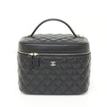 Chanel Black Grained Calfskin Handbag Vanity Bag (Pre-Owned)