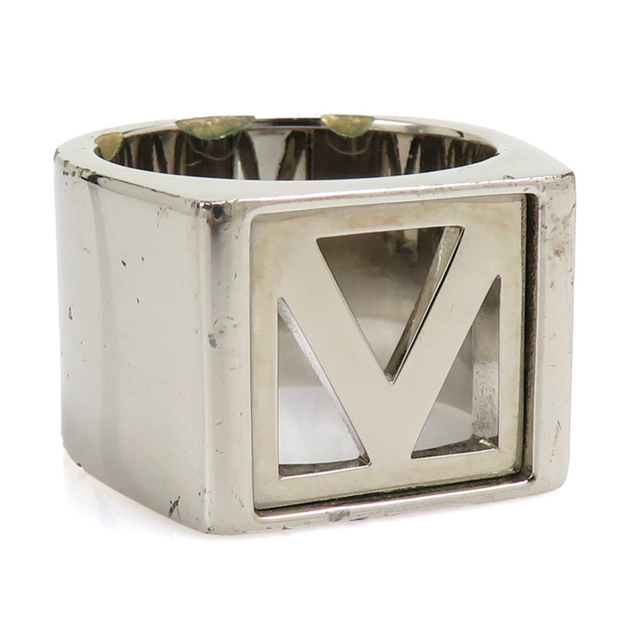 Louis Vuitton Silver Metal Band Ring (Pre-Owned)