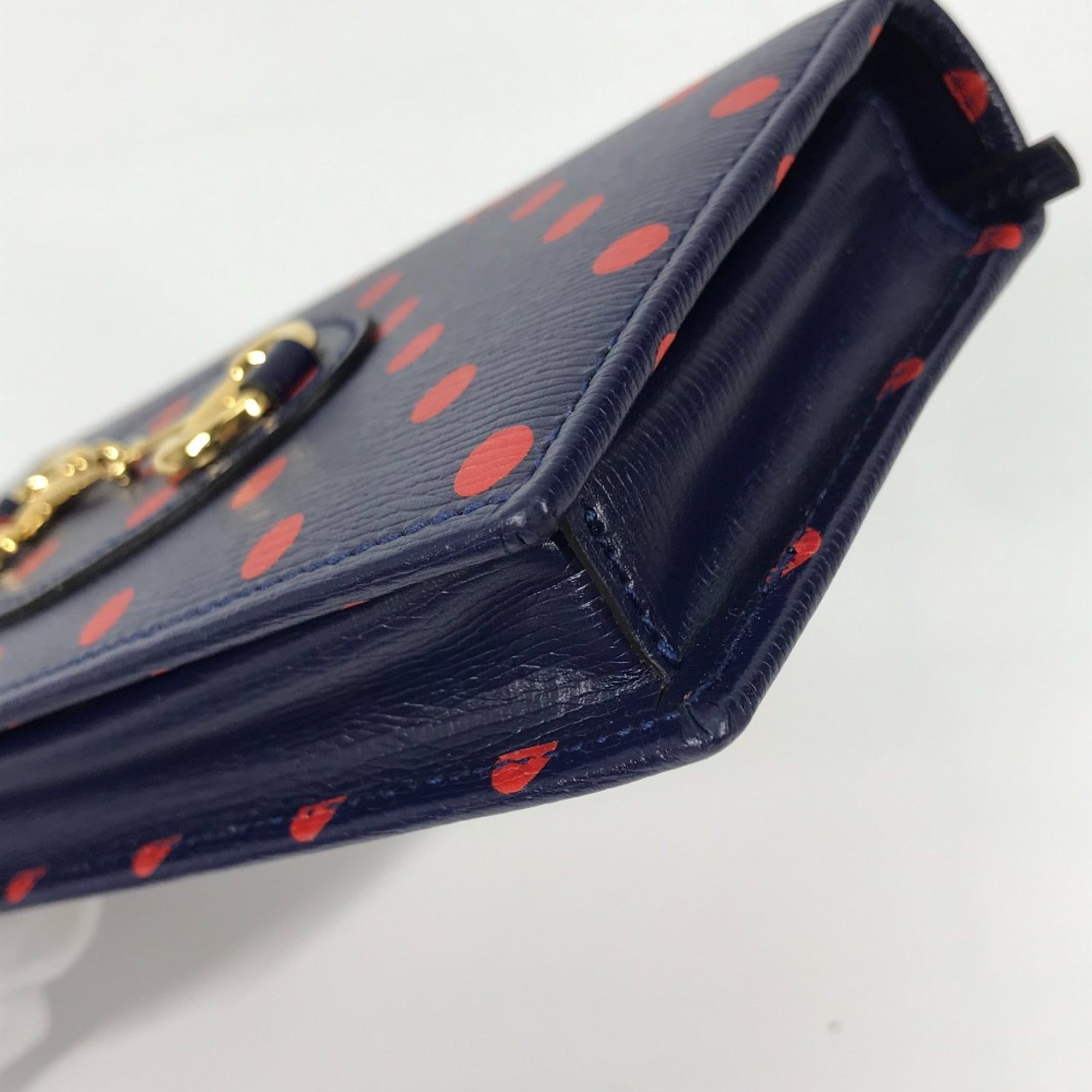 Gucci Navy Leather Long Wallet (Bi-Fold) (Pre-Owned)
