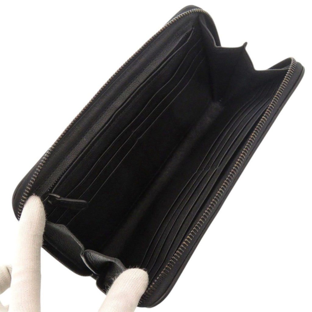 Bottega Veneta Black Leather Long Wallet (Bi-Fold) (Pre-Owned)