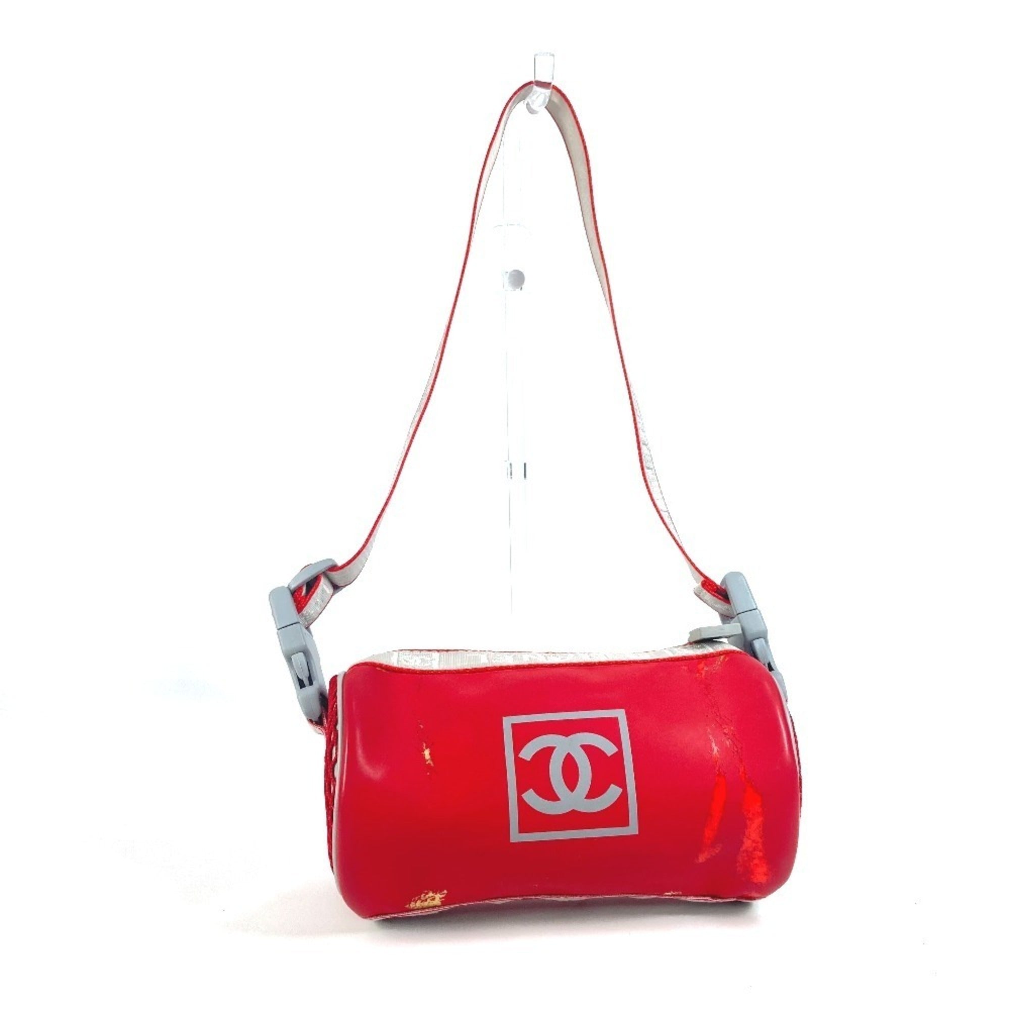 Chanel Sport Red Color White Rubber Handbag (Pre-Owned)