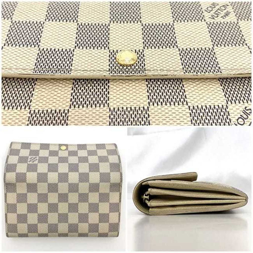 Louis Vuitton Damier Azur Gray White Damier Canvas Long Wallet (Bi-Fold) (Pre-Owned)