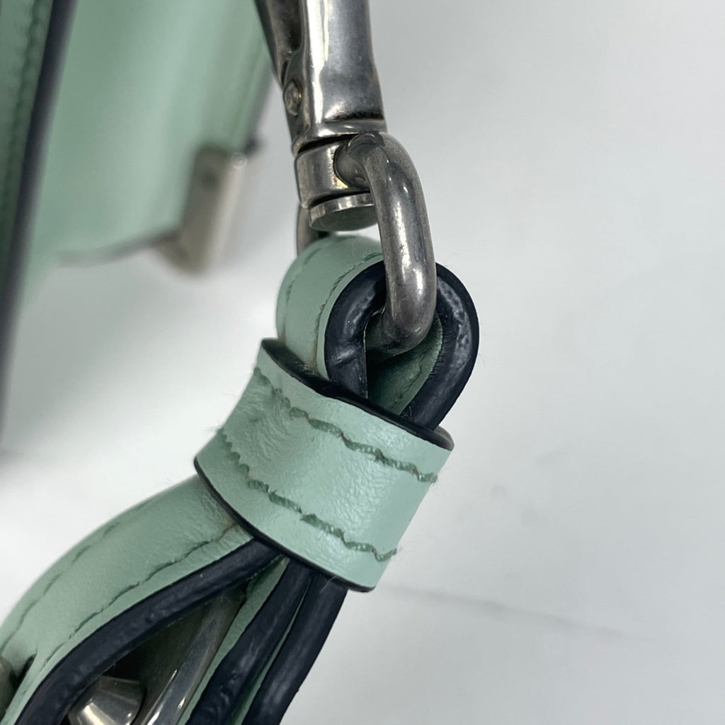 Prada Green Leather Clutch Bag Shoulder Bag (Pre-Owned)