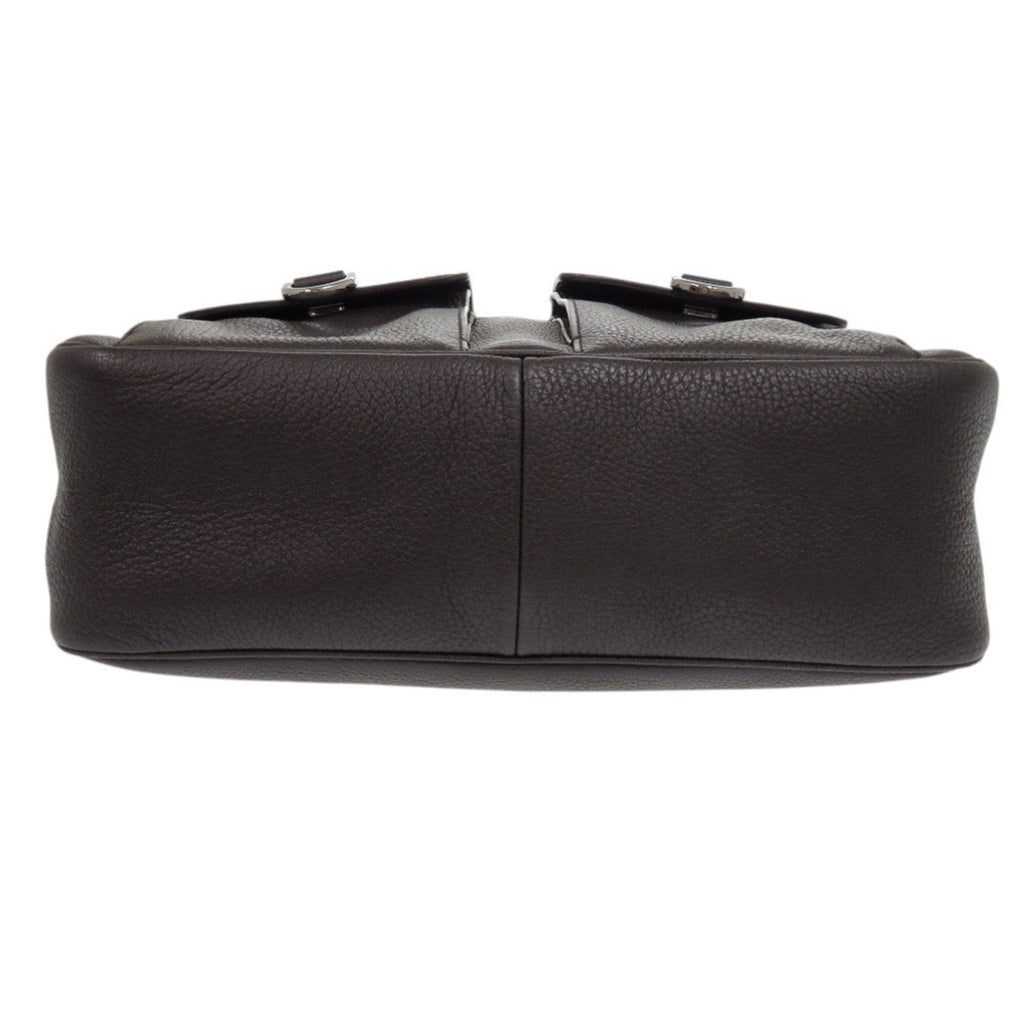 Gucci Dark Brown Leather Handbag Shoulder Bag (Pre-Owned)