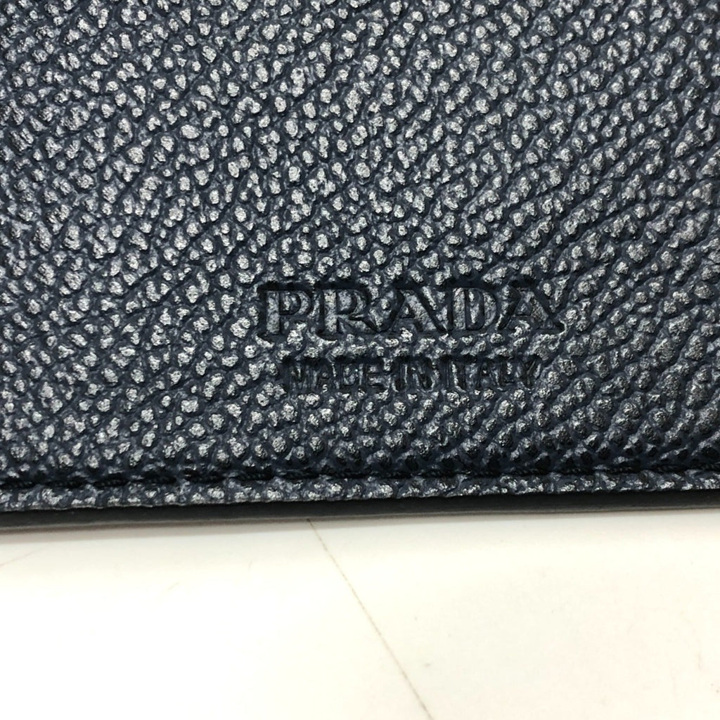 Prada Blue Leather Long Wallet (Bi-Fold) (Pre-Owned)