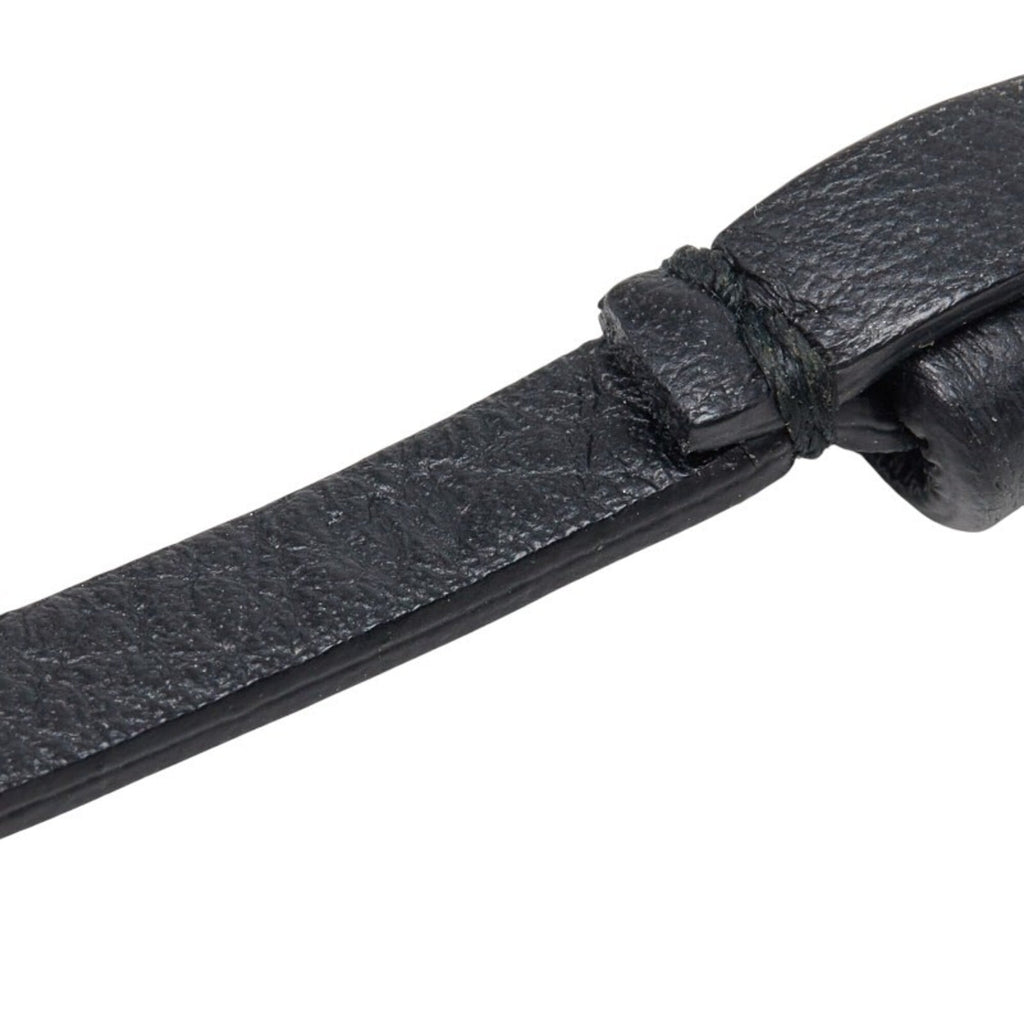 Fendi Gold Black Leather Charm Bracelet (Pre-Owned)