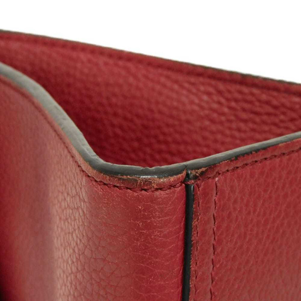 Gucci Gg Marmont Red Color Leather Handbag Shoulder Bag (Pre-Owned)