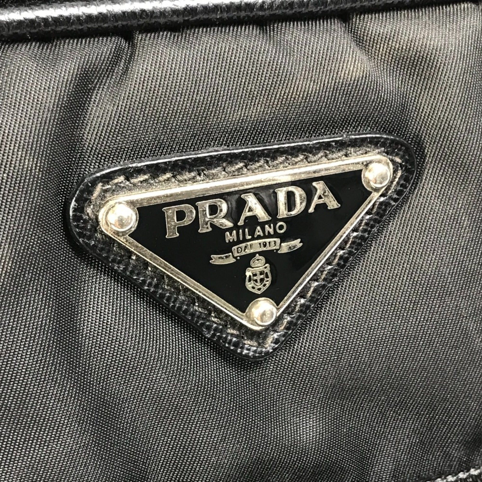 Prada Black Cloth Briefcase (Pre-Owned)