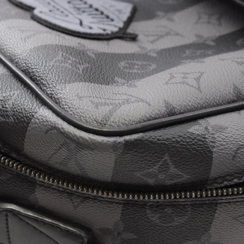 Louis Vuitton Black Gray Coated Canvas Backpack (Pre-Owned)