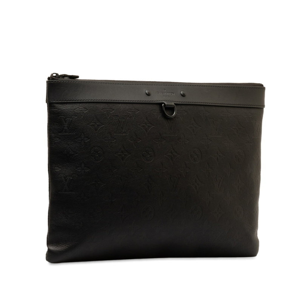 Louis Vuitton Black Leather Clutch Bag Pochette (Pre-Owned)