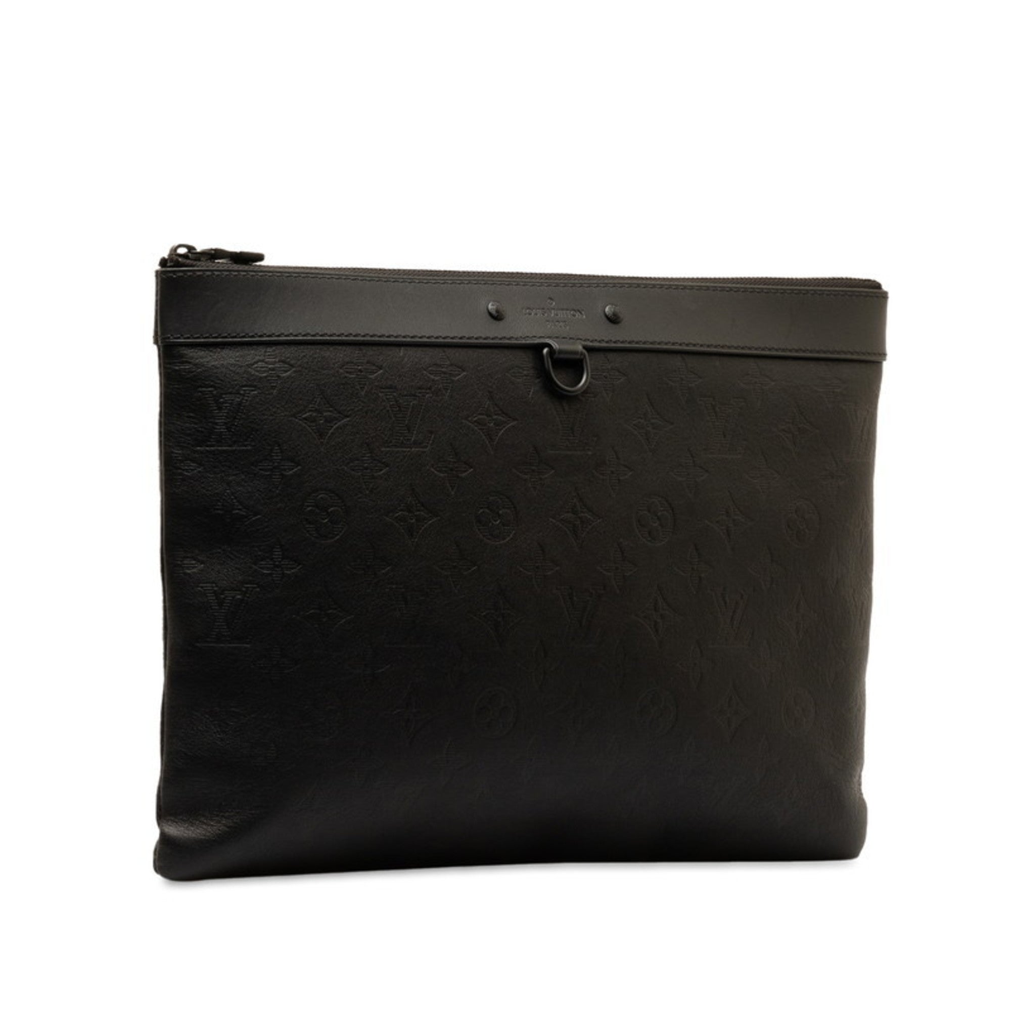 Louis Vuitton Black Leather Clutch Bag Pochette (Pre-Owned)