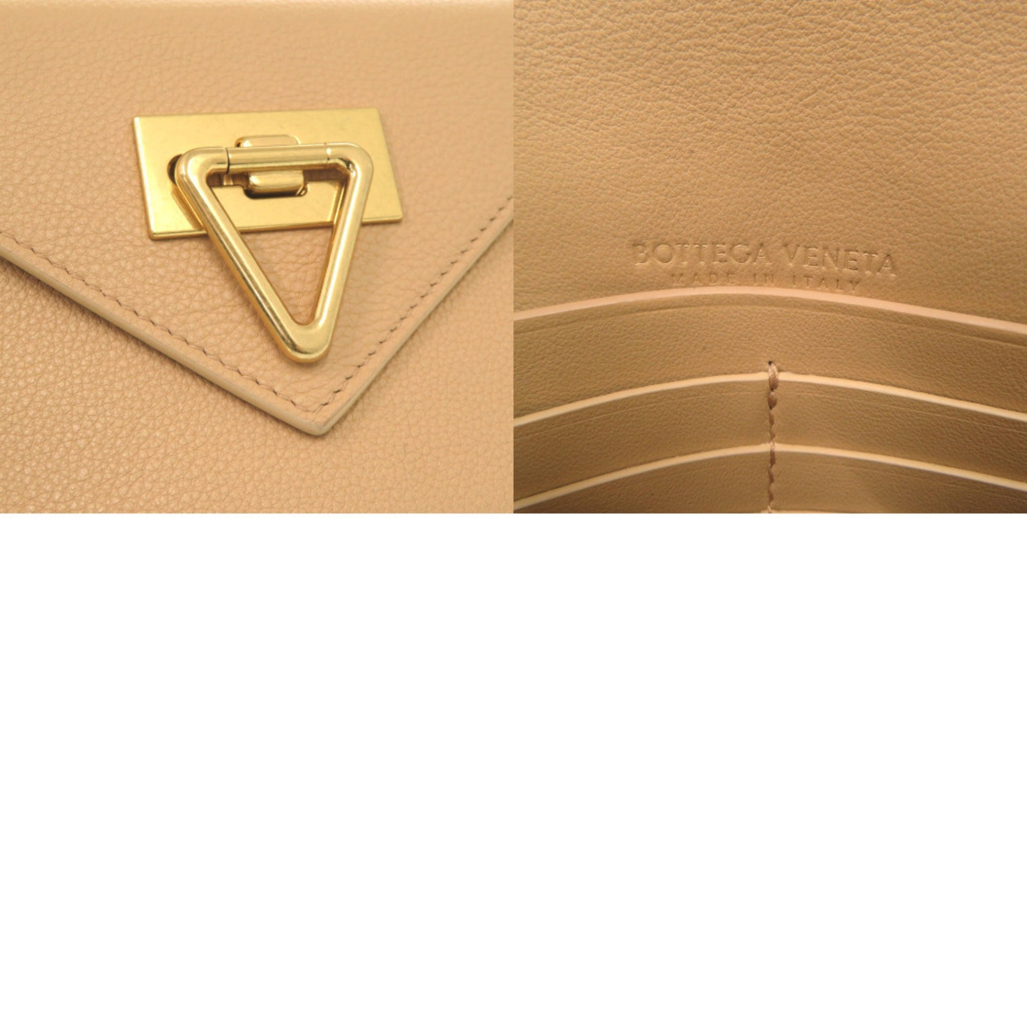Bottega Veneta Beige Leather Wallet (Bi-Fold) (Pre-Owned)