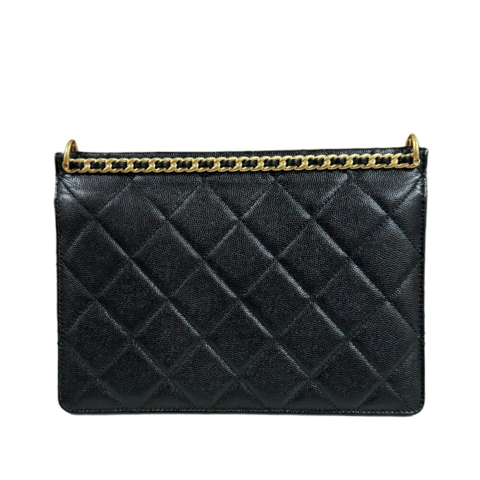 Chanel Black Caviar Leather Shoulder Bag (Pre-Owned)