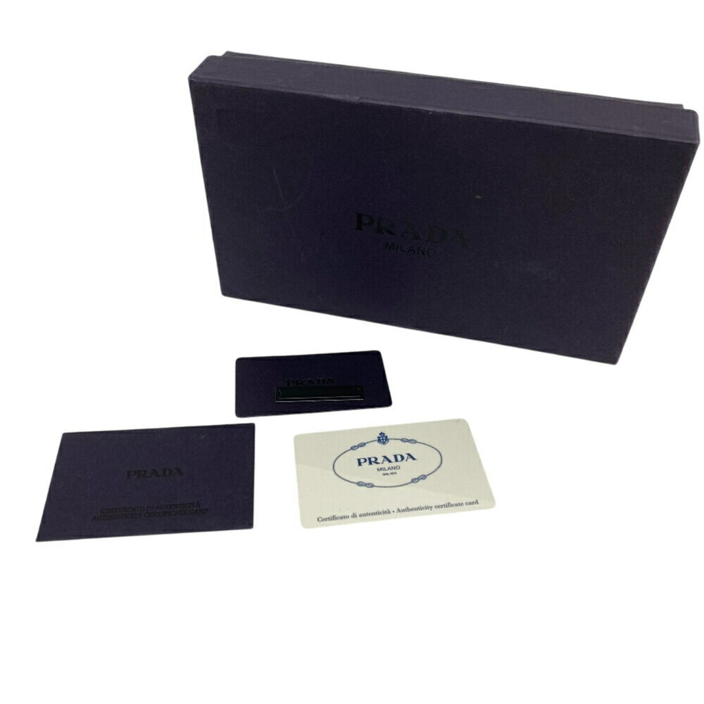 Prada Blue Leather Wallet (Bi-Fold) (Pre-Owned)
