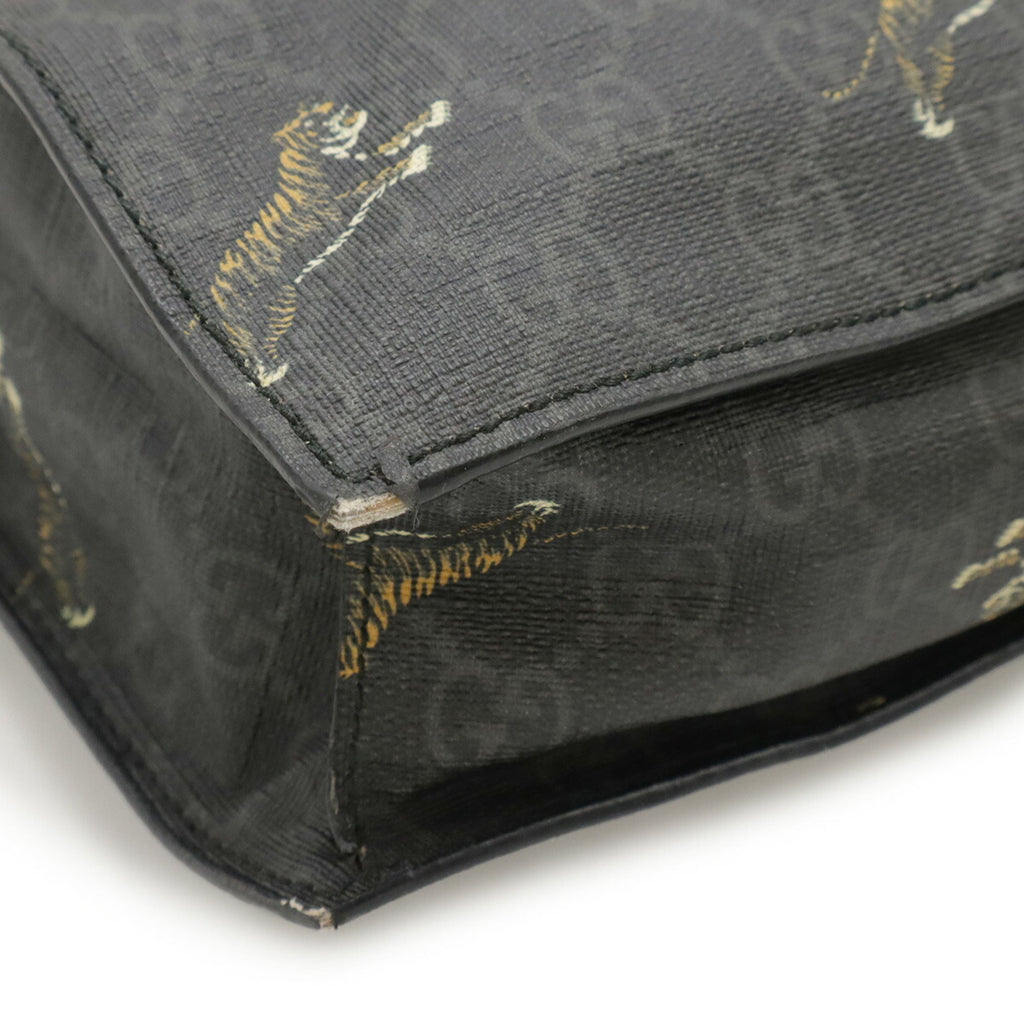 Gucci Black Dark Gray Gg Supreme Shoulder Bag Tote Bag (Pre-Owned)