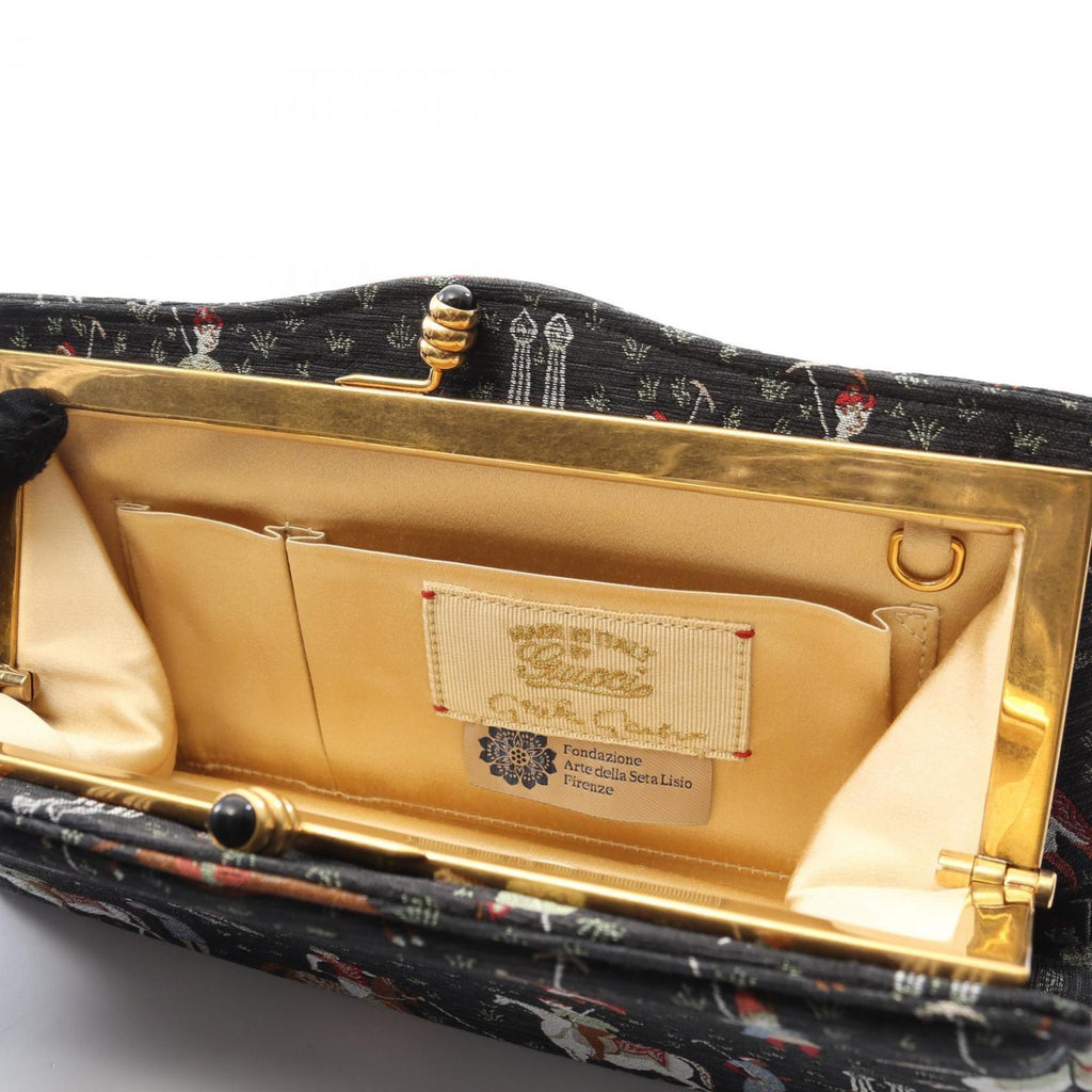 Gucci Black Multi-Color Canvas Clutch Bag (Pre-Owned)