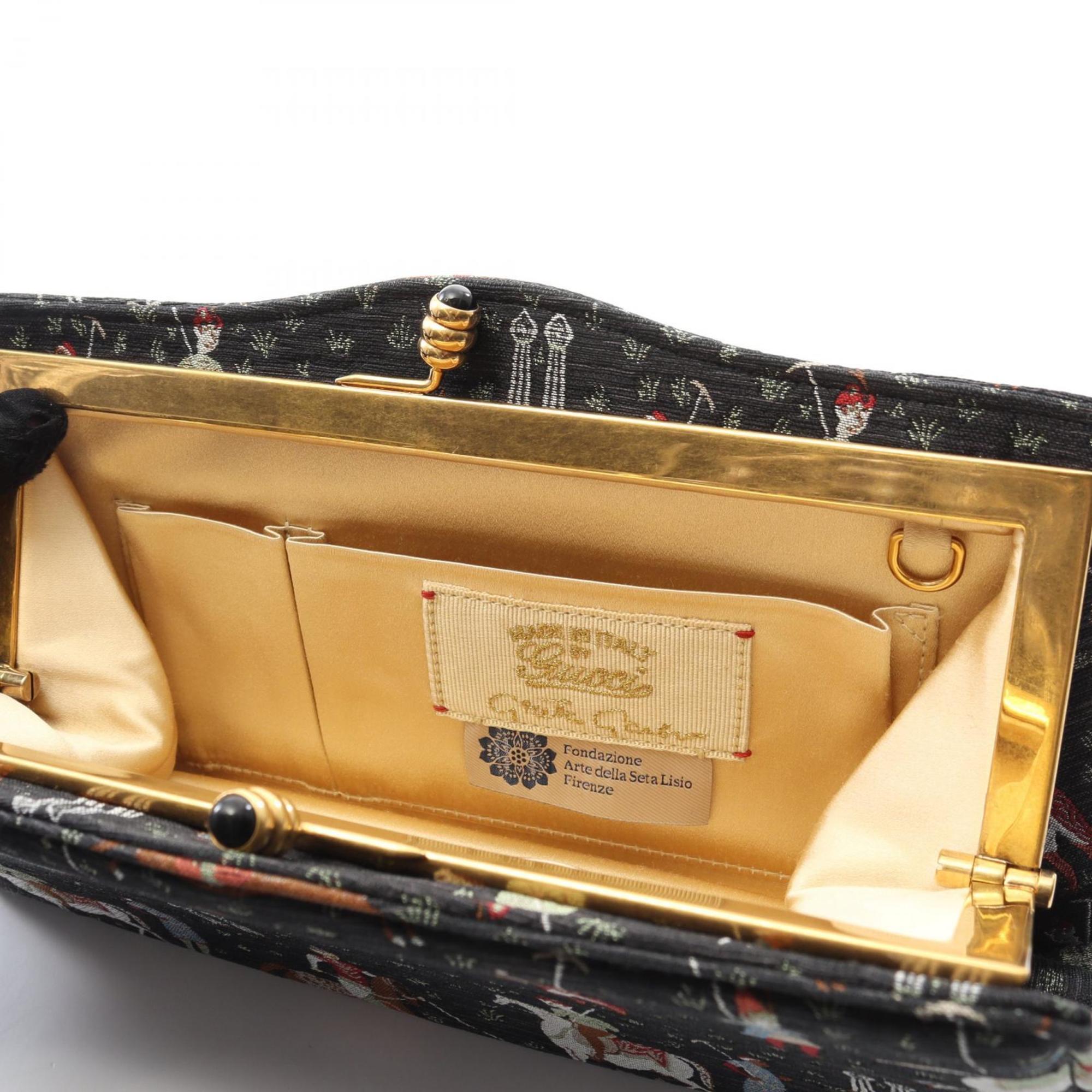 Gucci Black Multi-Color Canvas Clutch Bag (Pre-Owned)
