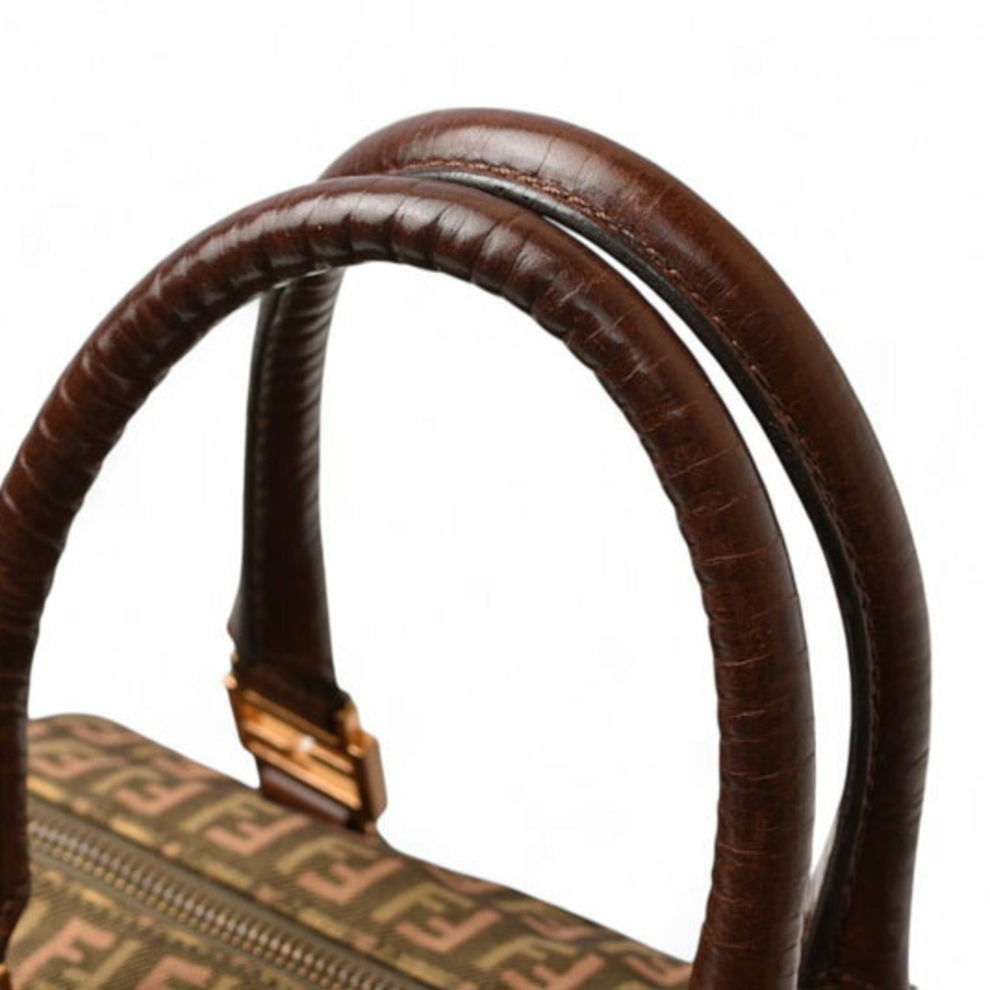 Fendi Zucca Khaki Brown Zucca Canvas Handbag (Pre-Owned)