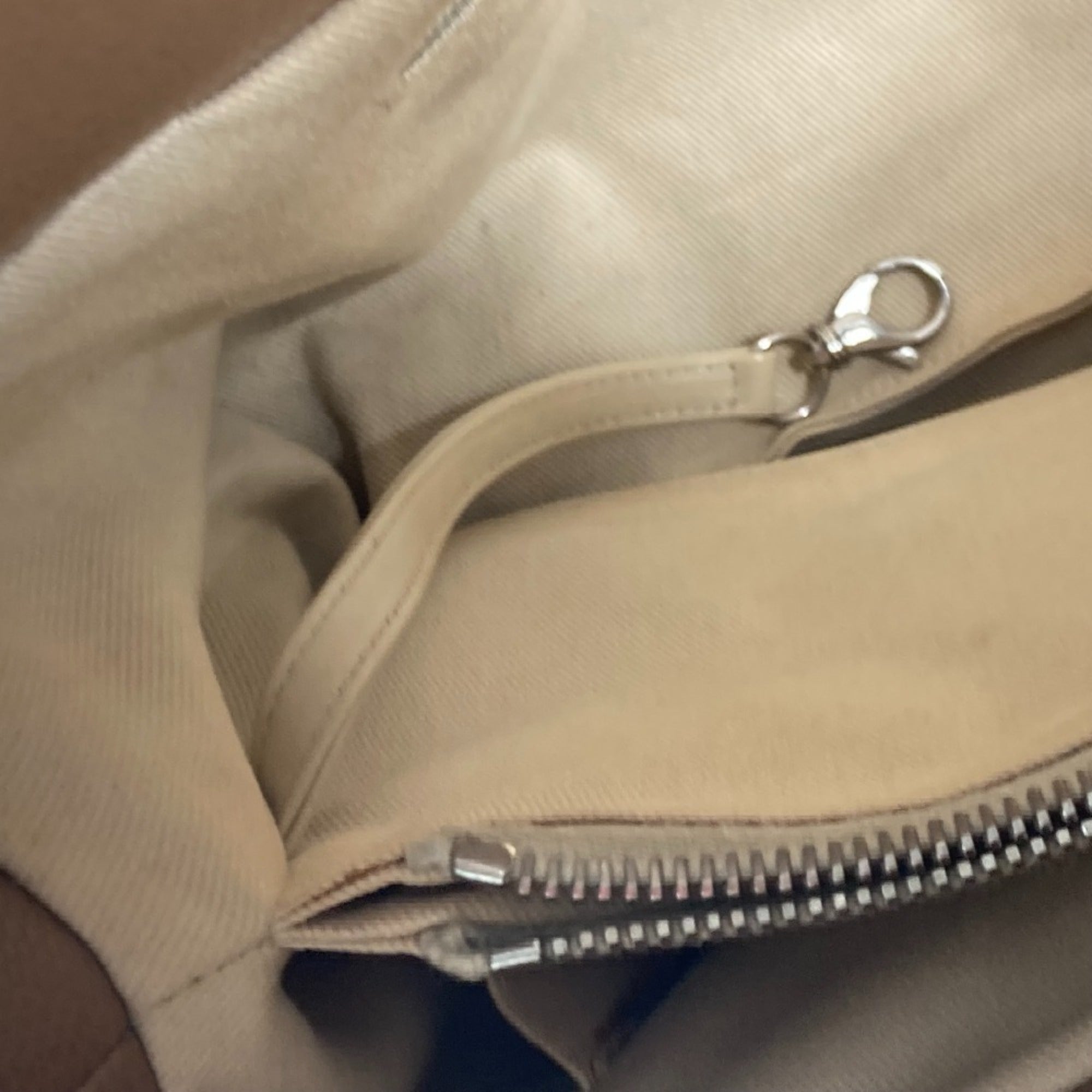 Chanel Beige Grained Calfskin Shoulder Bag Tote Bag (Pre-Owned)