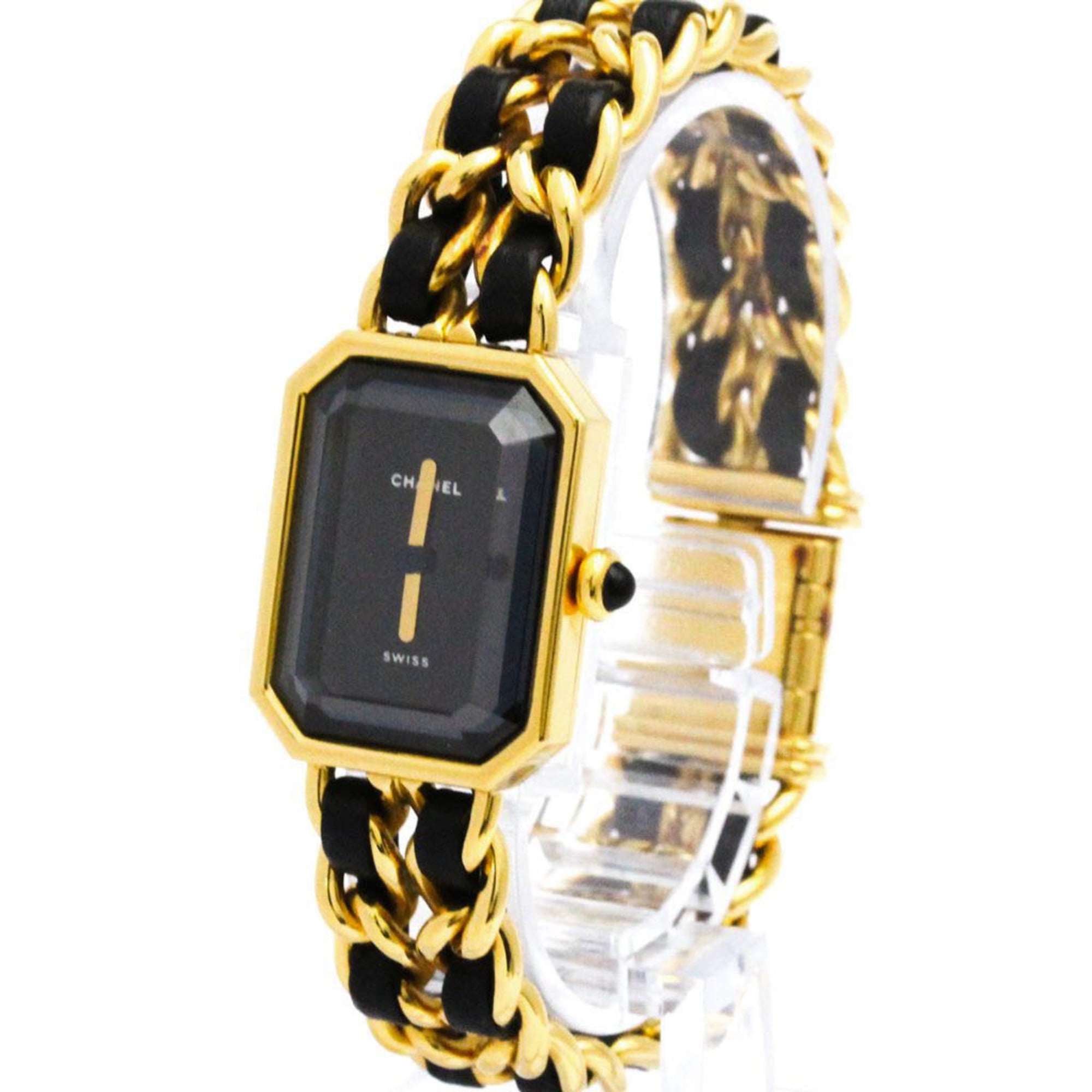 Chanel Premiere Rock Quartz Watch Plated Metal And Leather Watch (Pre-Owned)