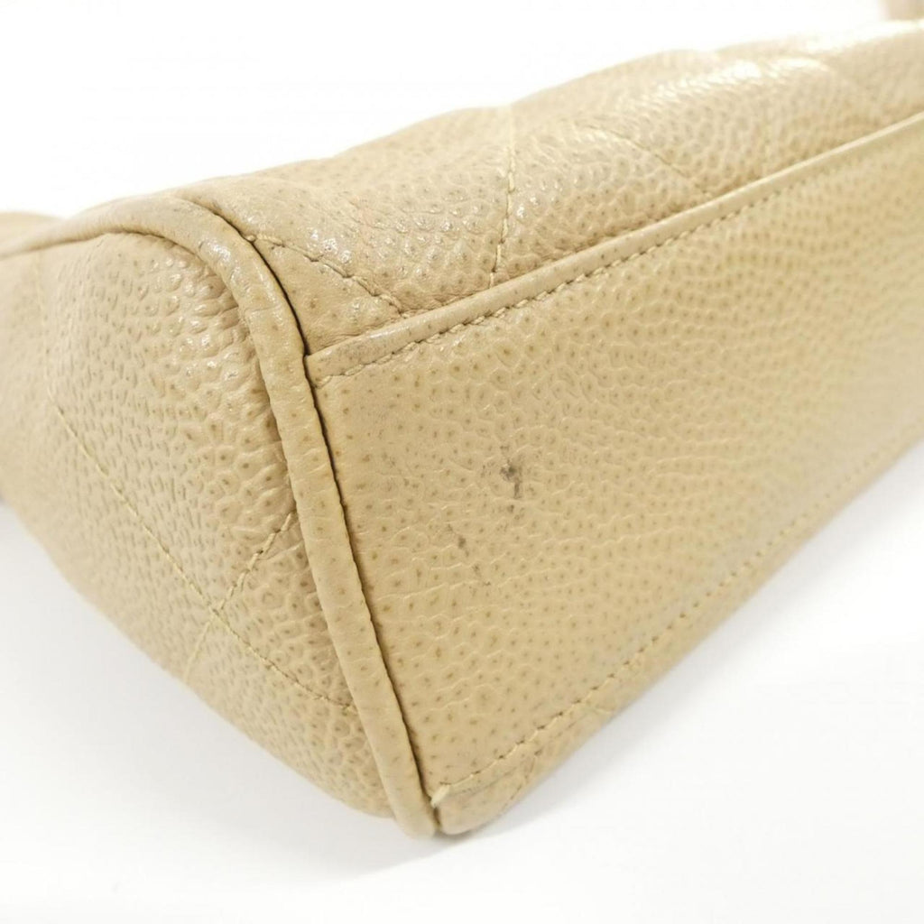 Chanel Beige Grained Calfskin Shoulder Bag (Pre-Owned)