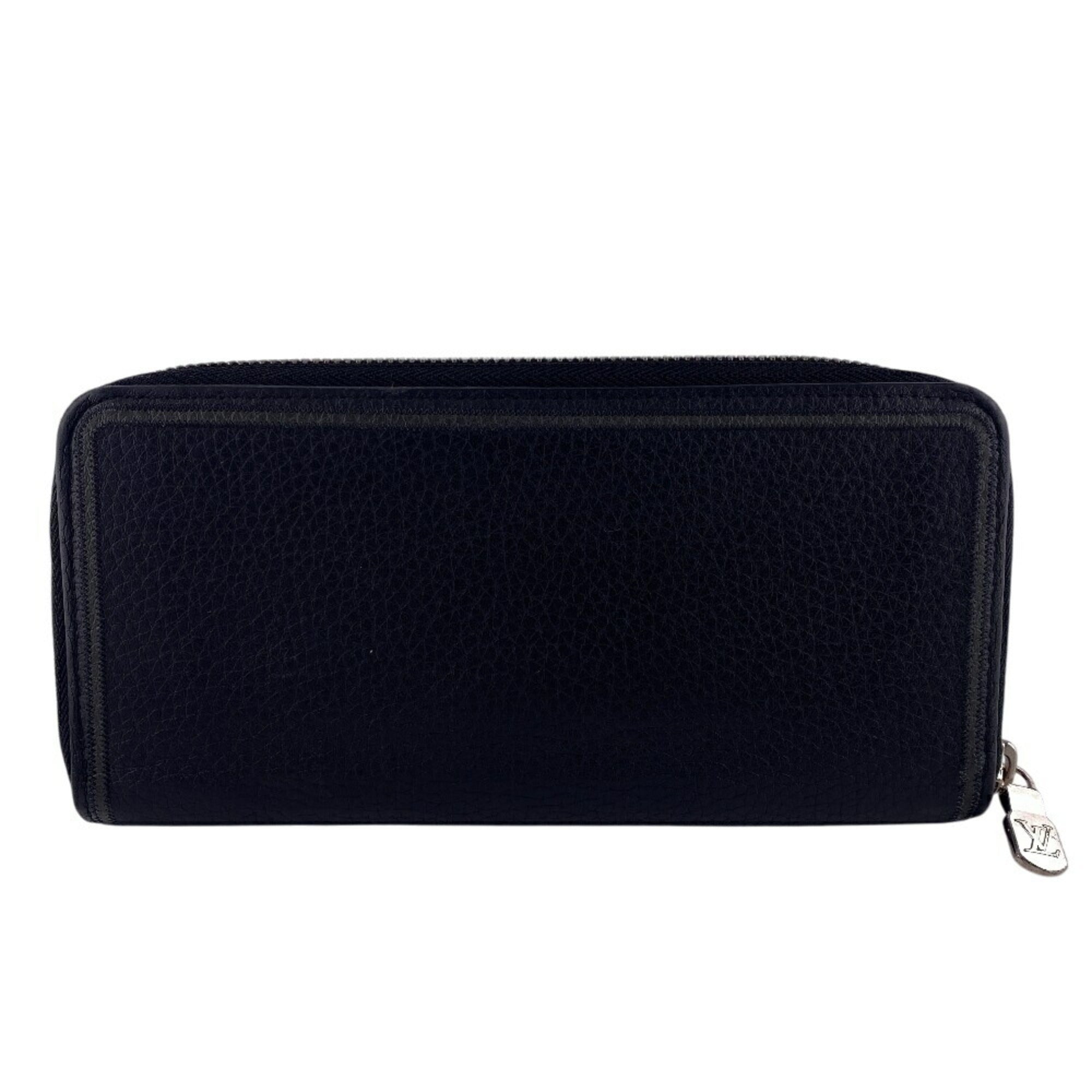 Louis Vuitton Black Leather Long Wallet (Bi-Fold) (Pre-Owned)