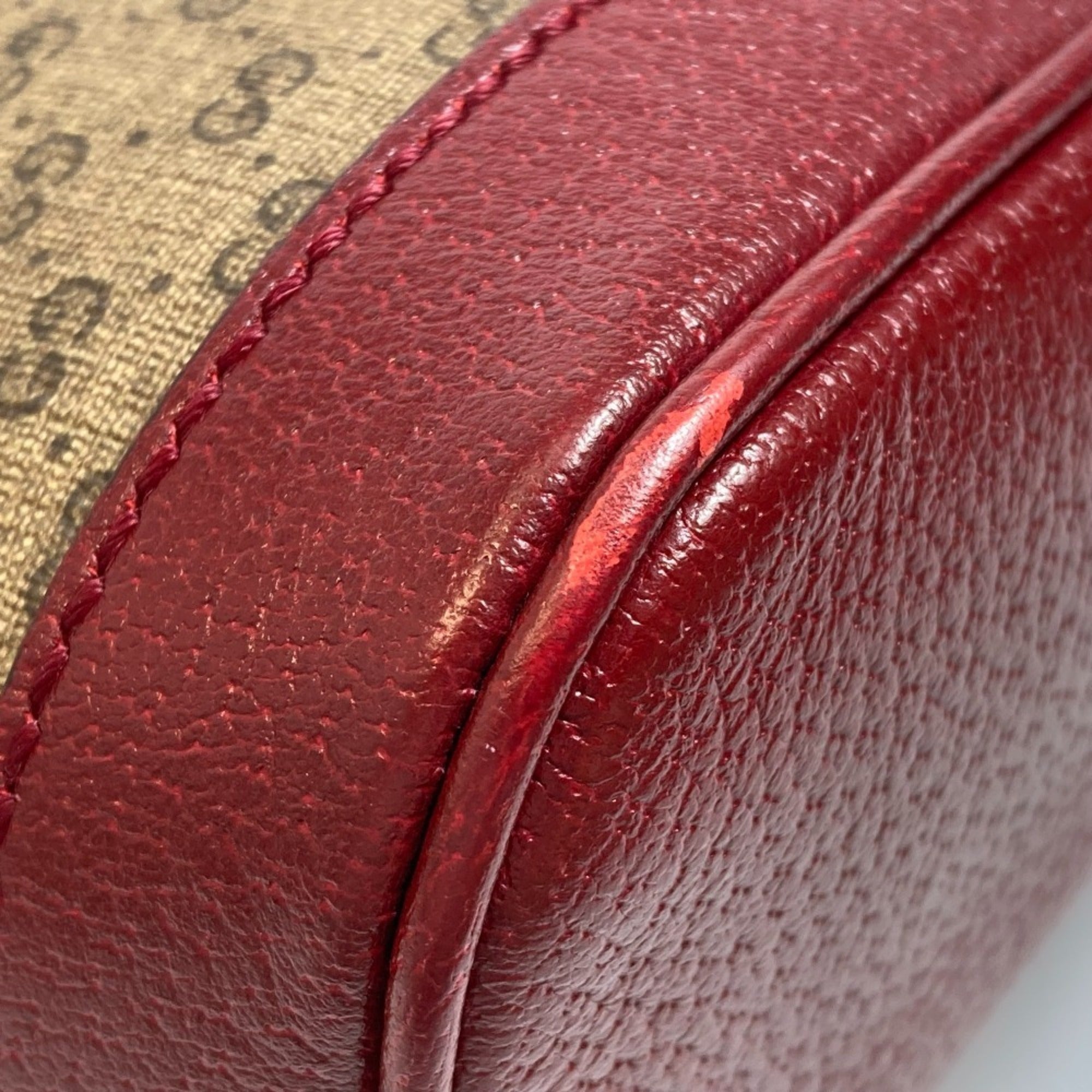 Gucci Beige Red Color Pvc Leather Backpack (Pre-Owned)