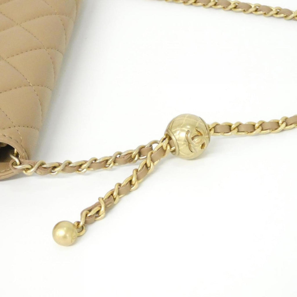 Chanel Beige Leather Chain/Shoulder Wallet (Pre-Owned)
