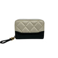 Chanel Black White Leather Coin Purse/Coin Case (Pre-Owned)