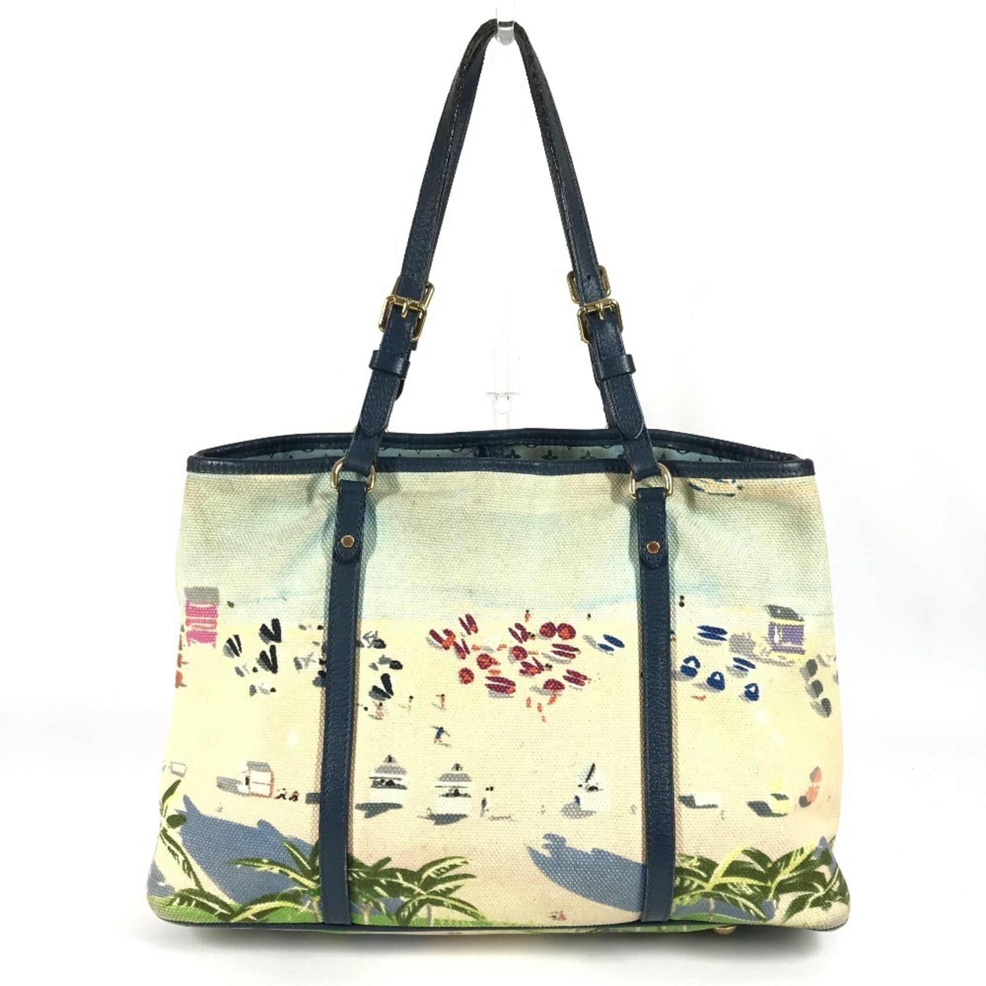 Louis Vuitton Blue Canvas Shoulder Bag Tote Bag (Pre-Owned)