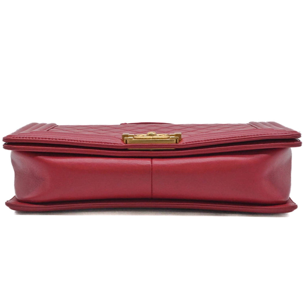 Chanel Red Color Leather Shoulder Bag (Pre-Owned)