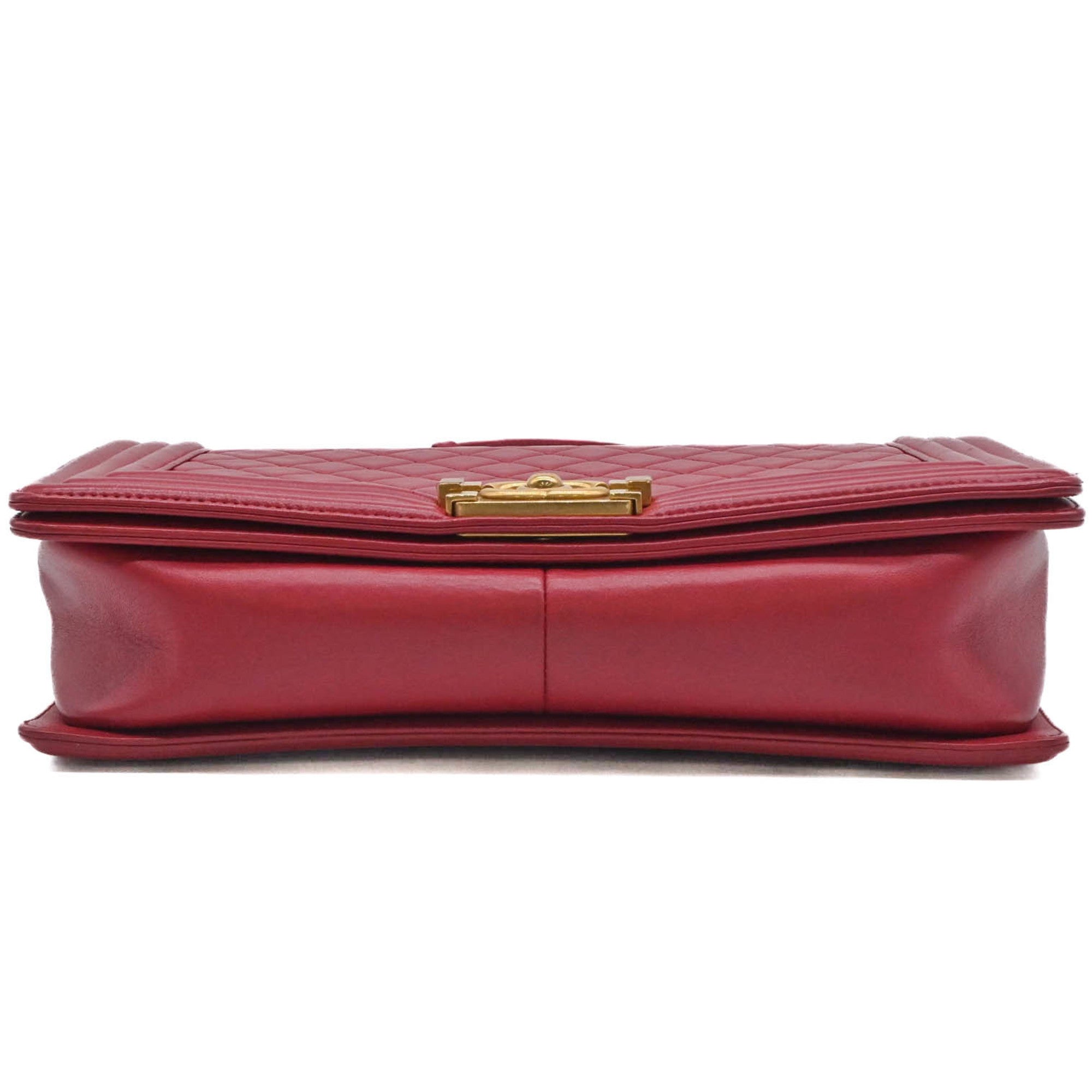 Chanel Red Color Leather Shoulder Bag (Pre-Owned)