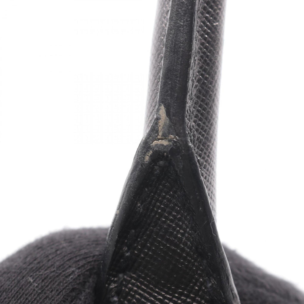 Prada Black Nylon Leather Boston Bag Handbag (Pre-Owned)
