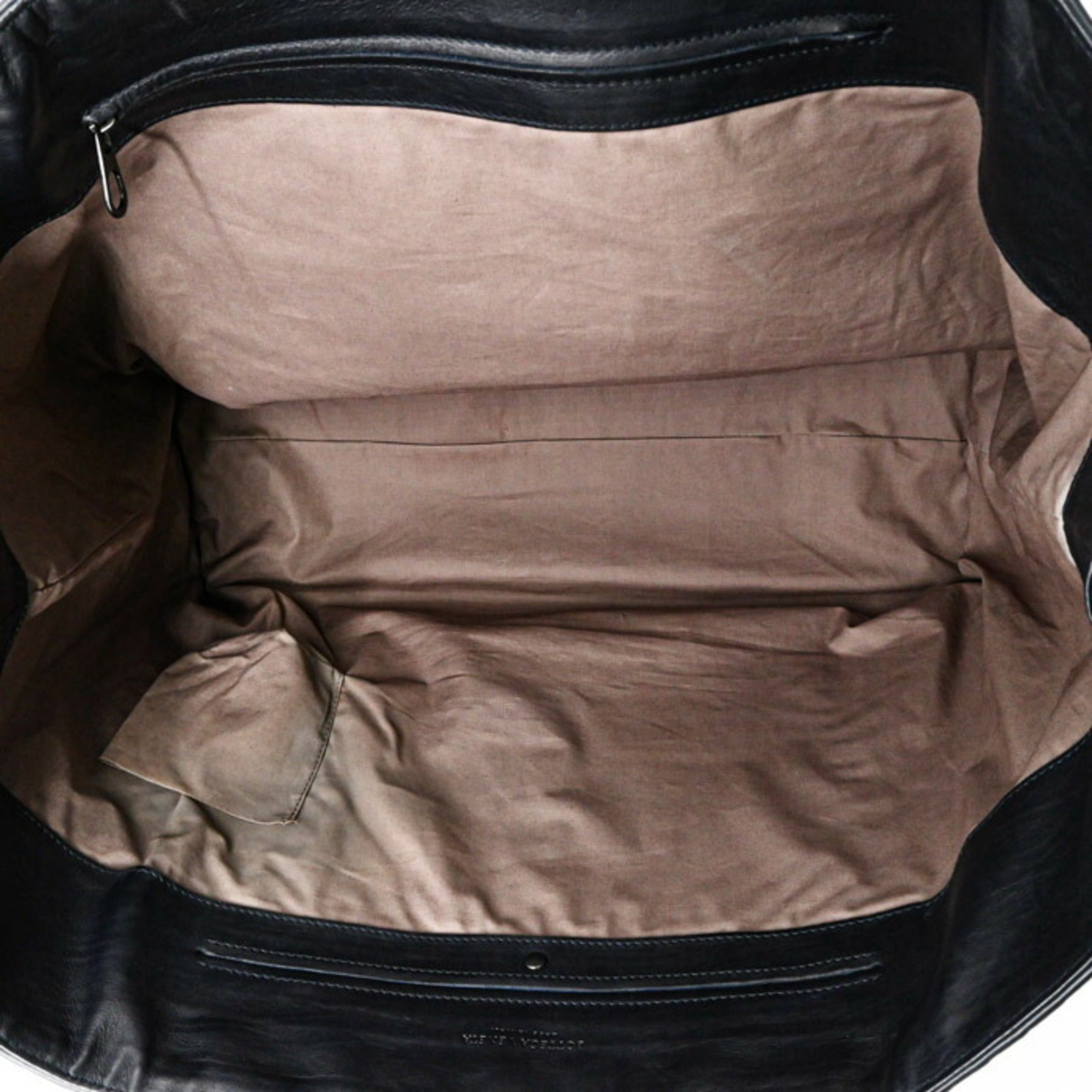 Bottega Veneta Black Navy Intrecciato Tote Bag (Pre-Owned)