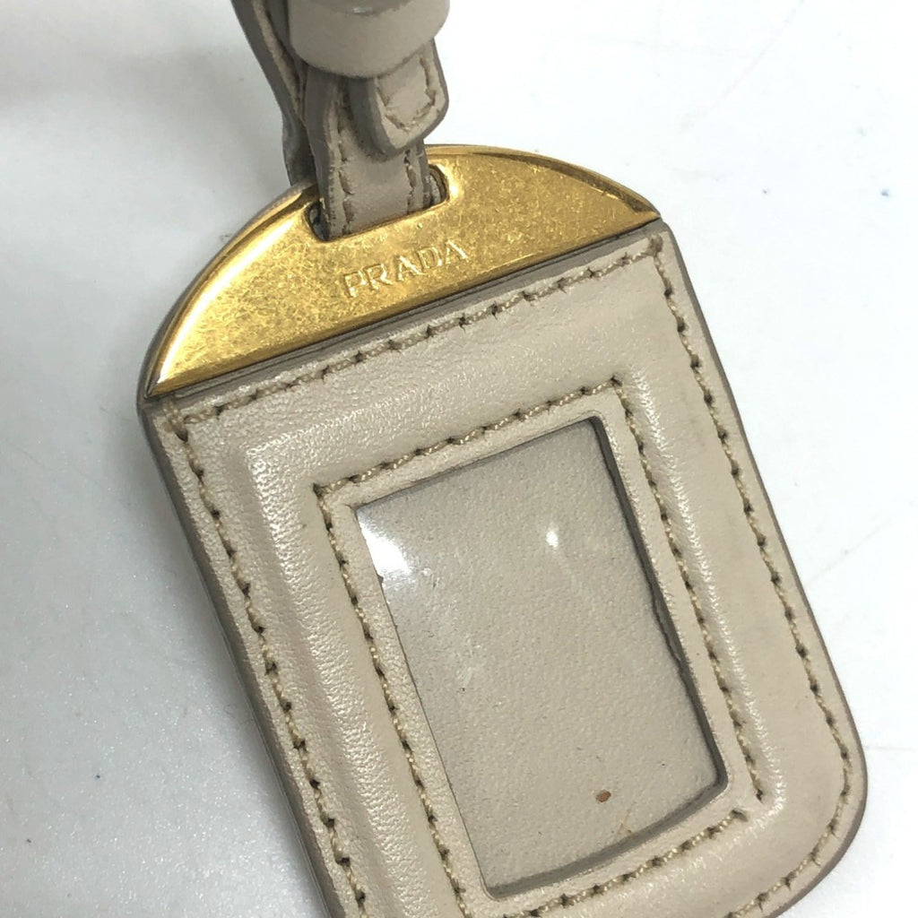 Prada Beige Canvas Leather Shoulder Bag (Pre-Owned)