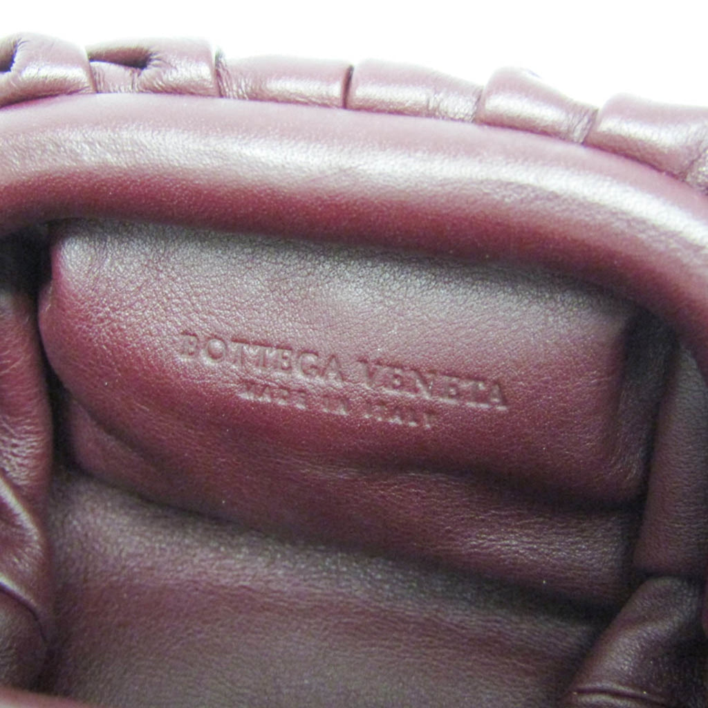 Bottega Veneta The Pouch Leather Burgundy Leather Clutche & Pouche Bag (Pre-Owned)