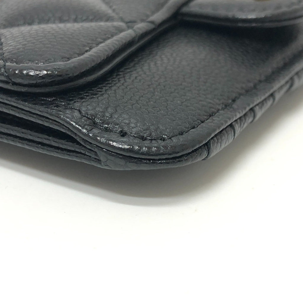 Chanel Black Grained Calfskin Coin Purse/Coin Case (Pre-Owned)