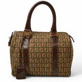 Fendi Zucca Khaki Brown Zucca Canvas Handbag (Pre-Owned)