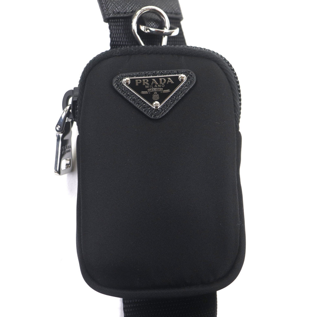 Prada Black Nylon Saffiano Triangle Pouch Shoulder Bag (Pre-Owned)