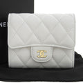 Chanel White Grained Calfskin Wallet (Tri-Fold) (Pre-Owned)
