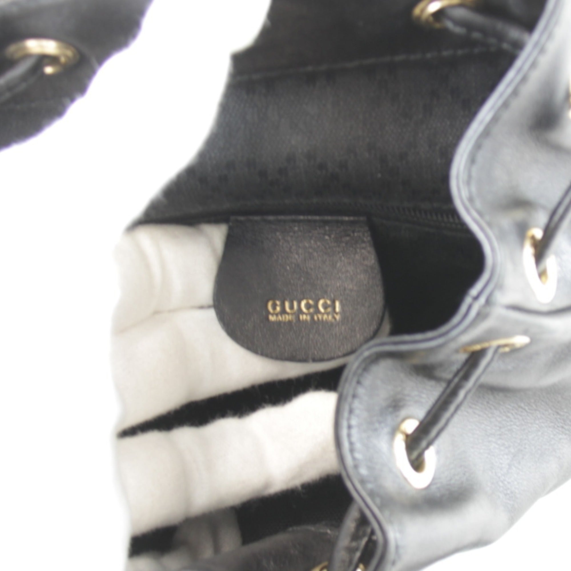 Gucci Black Bamboo Leather Backpack (Pre-Owned)