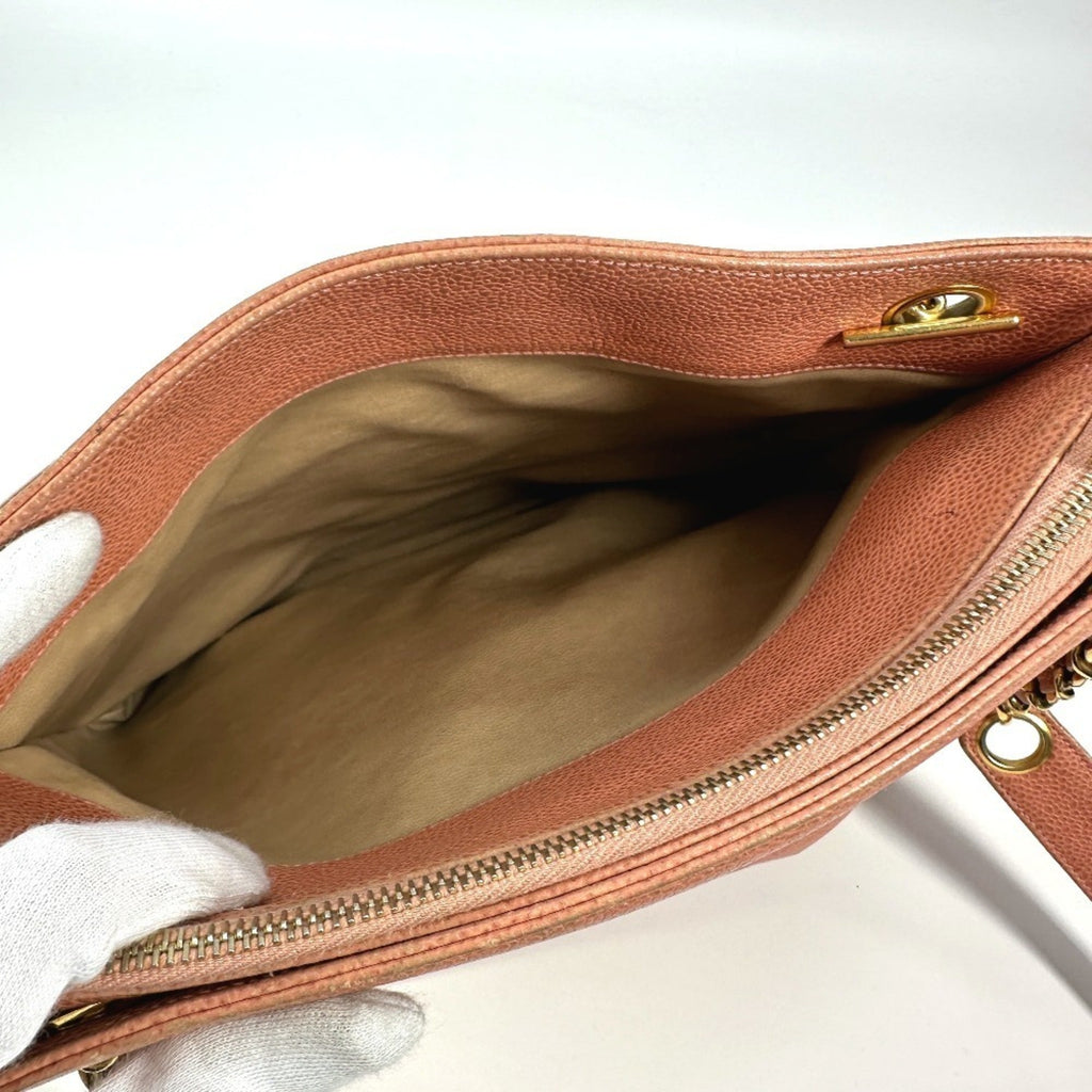 Chanel Pink Grained Calfskin Shoulder Bag Tote Bag (Pre-Owned)