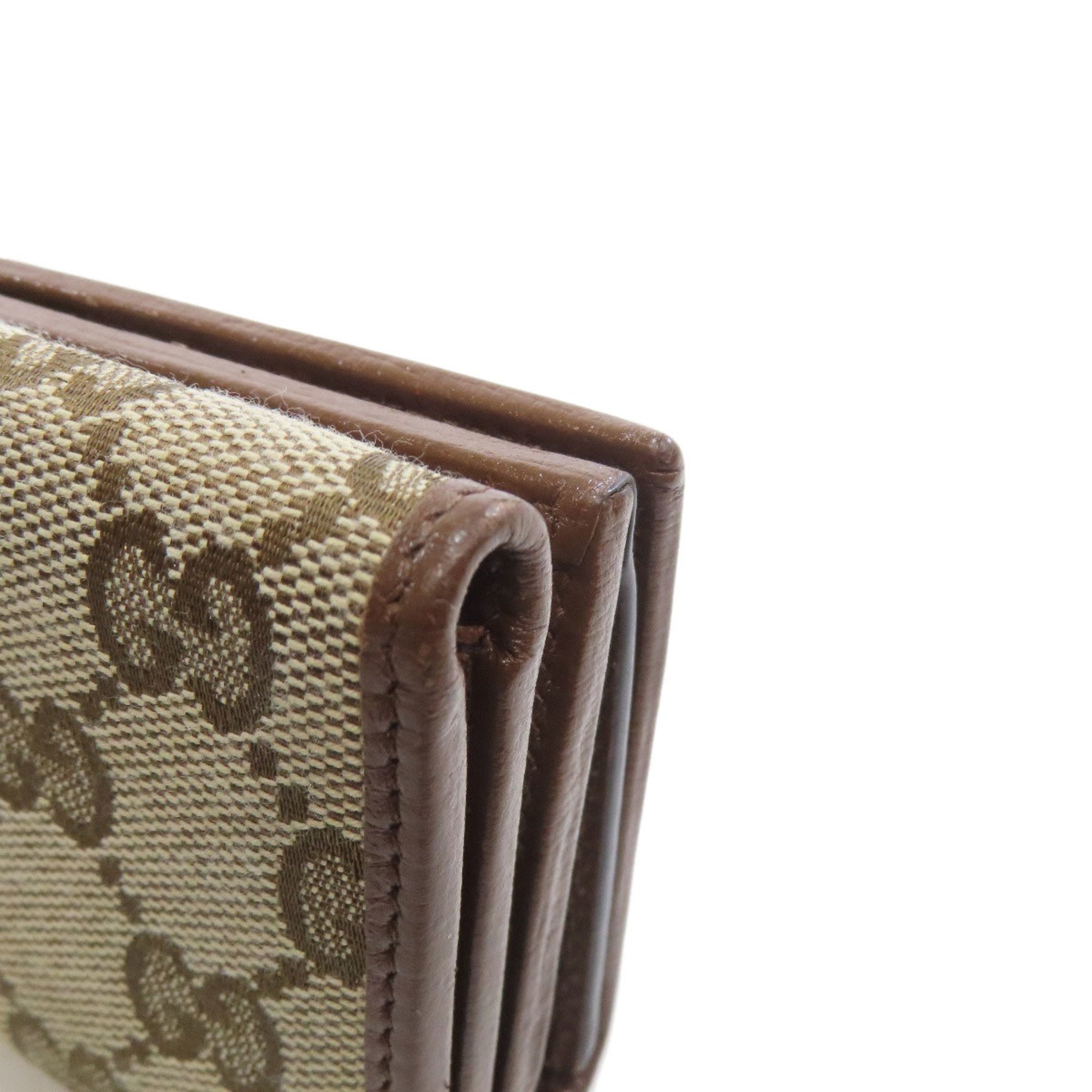 Gucci Brown Canvas Leather Wallet (Bi-Fold) (Pre-Owned)