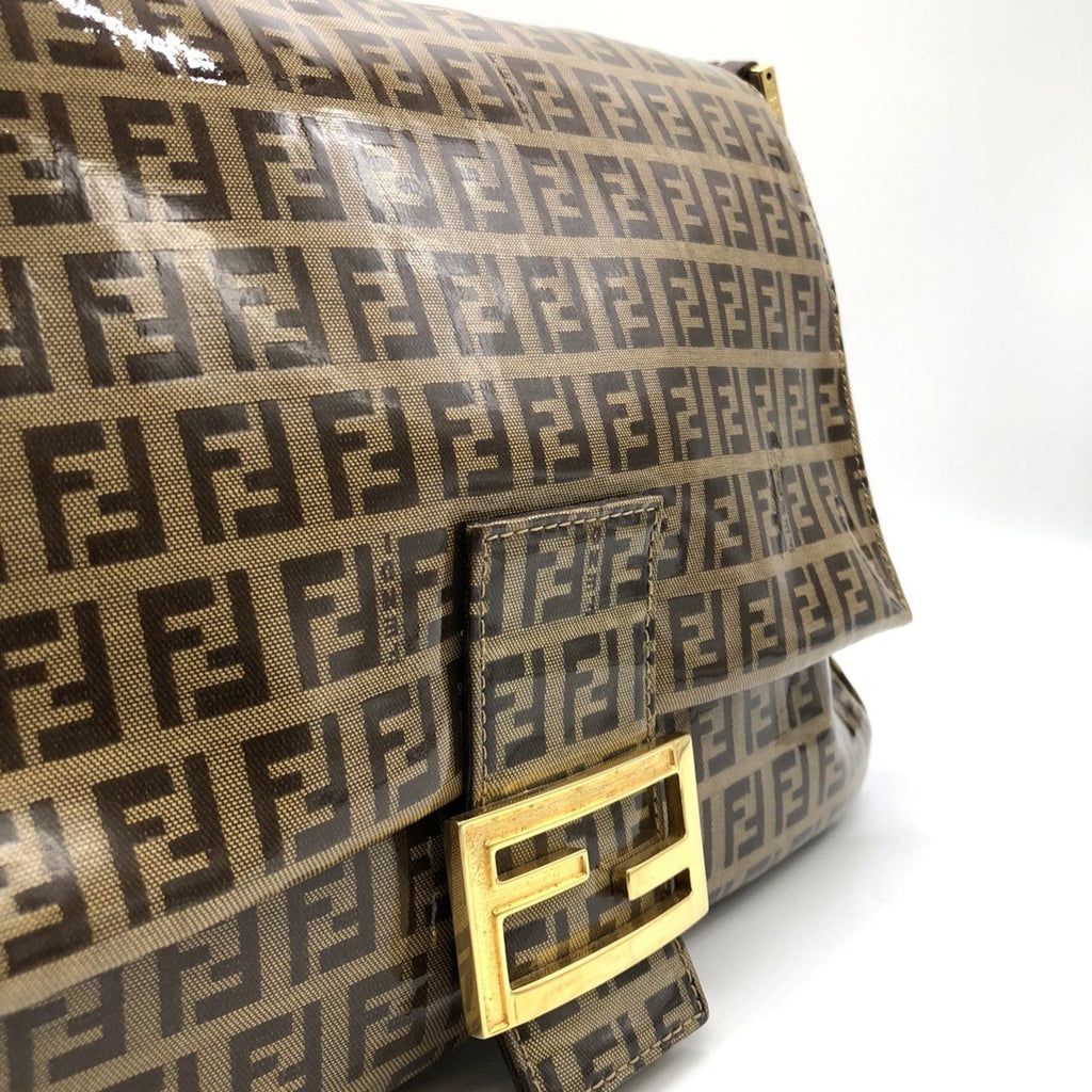 Fendi Zucchino Brown Nylon Shoulder Bag (Pre-Owned)